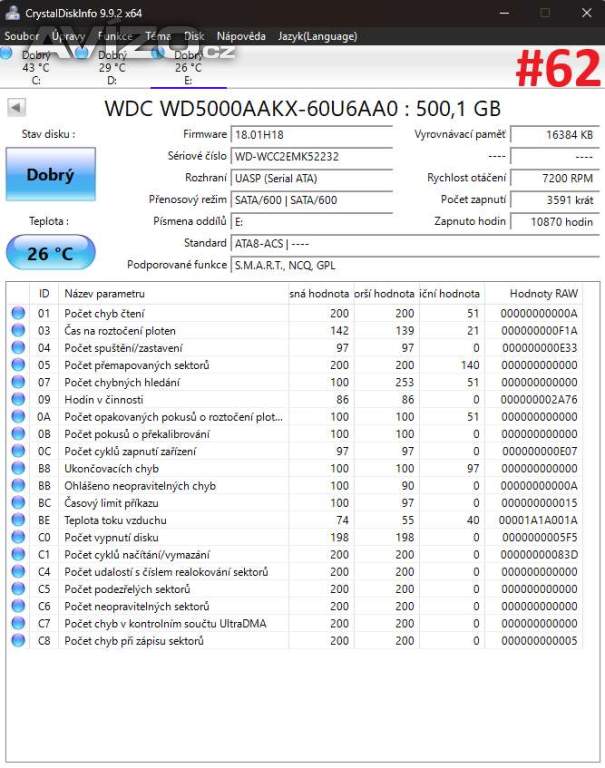 Foto inzerátu HDD 500GB SATA 3.5 - více modelů