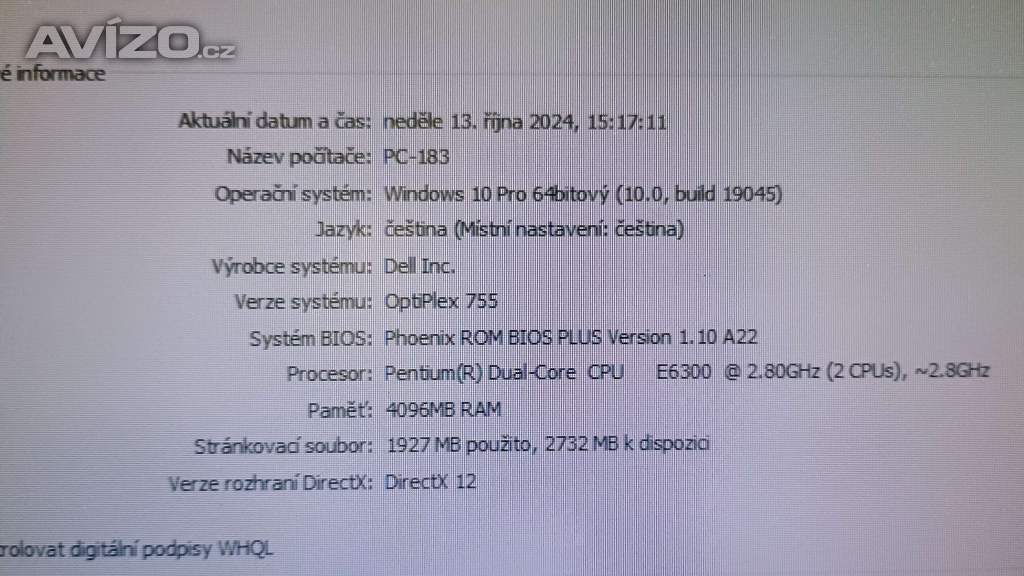 Foto inzerátu PC#183 Dell Optiplex 755, Pentium, 320GB, 4GB, W10