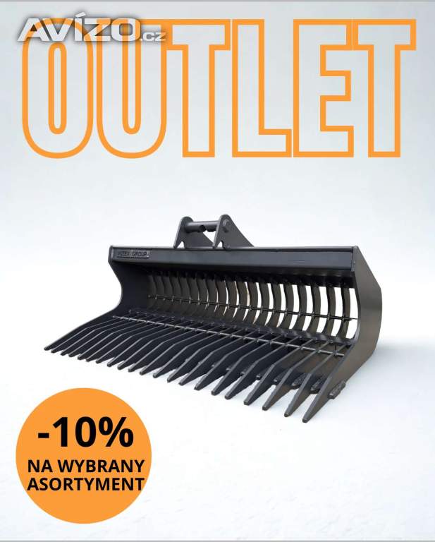Svahové lžíce – hrabě 100 / 120 / 130 / 150 cm pro bagry 1,5–5,5 t  