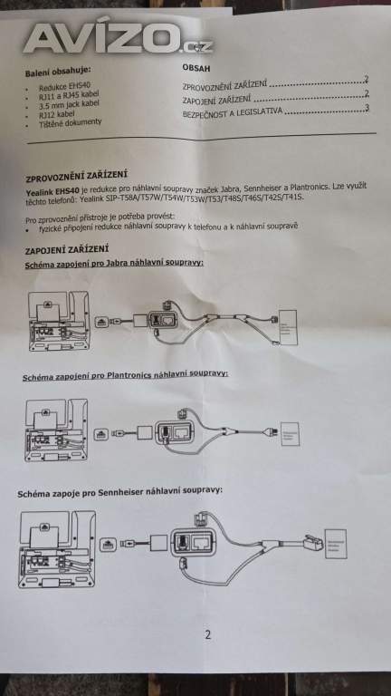 Foto inzerátu Adaptér pro bezdrátová sluchátka Yealink EHS40