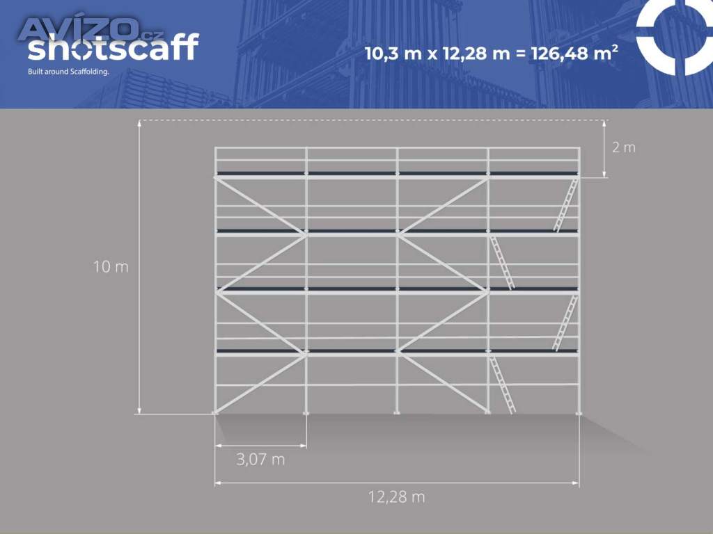 Lešení BAUMANN – fasádní systém, nové díly, doprava v ceně 10,30X12,28