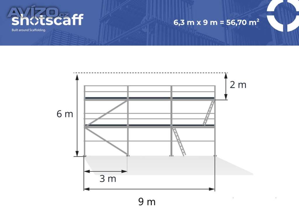 Nové lehké hliníkové lešení – kompletní sada k okamžitému použití 6X9