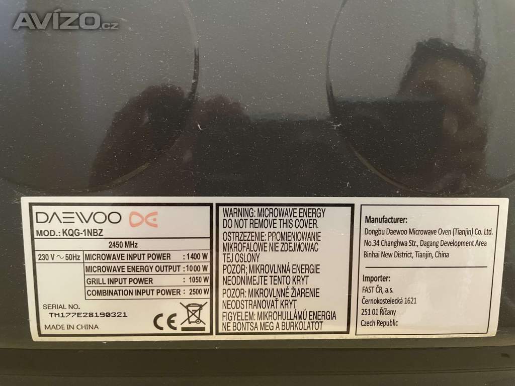 Foto inzerátu ✨ DAEWOO KQG-1NBZ – KRÁSNÁ MIKROVLNNÁ TROUBA S GRILEM, 26 l
