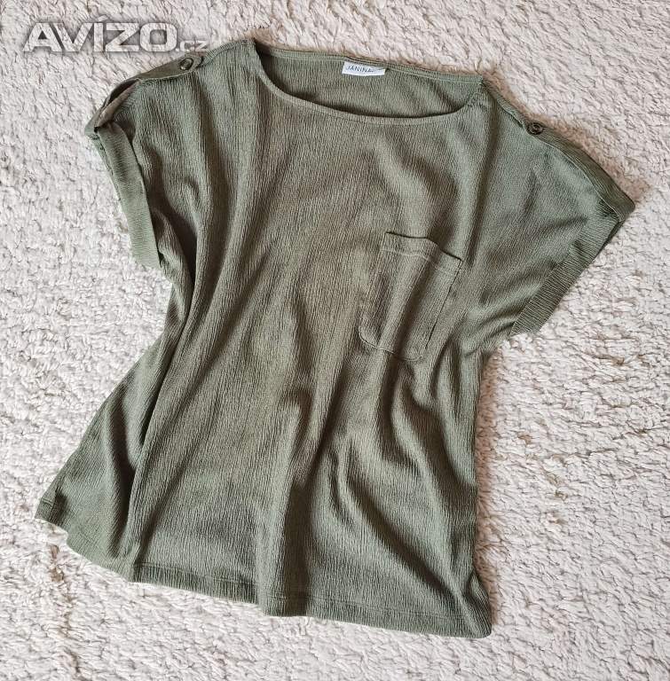 Foto inzerátu Dámská luxusní halenka, tričko, vel. M/38, khaki, NEW