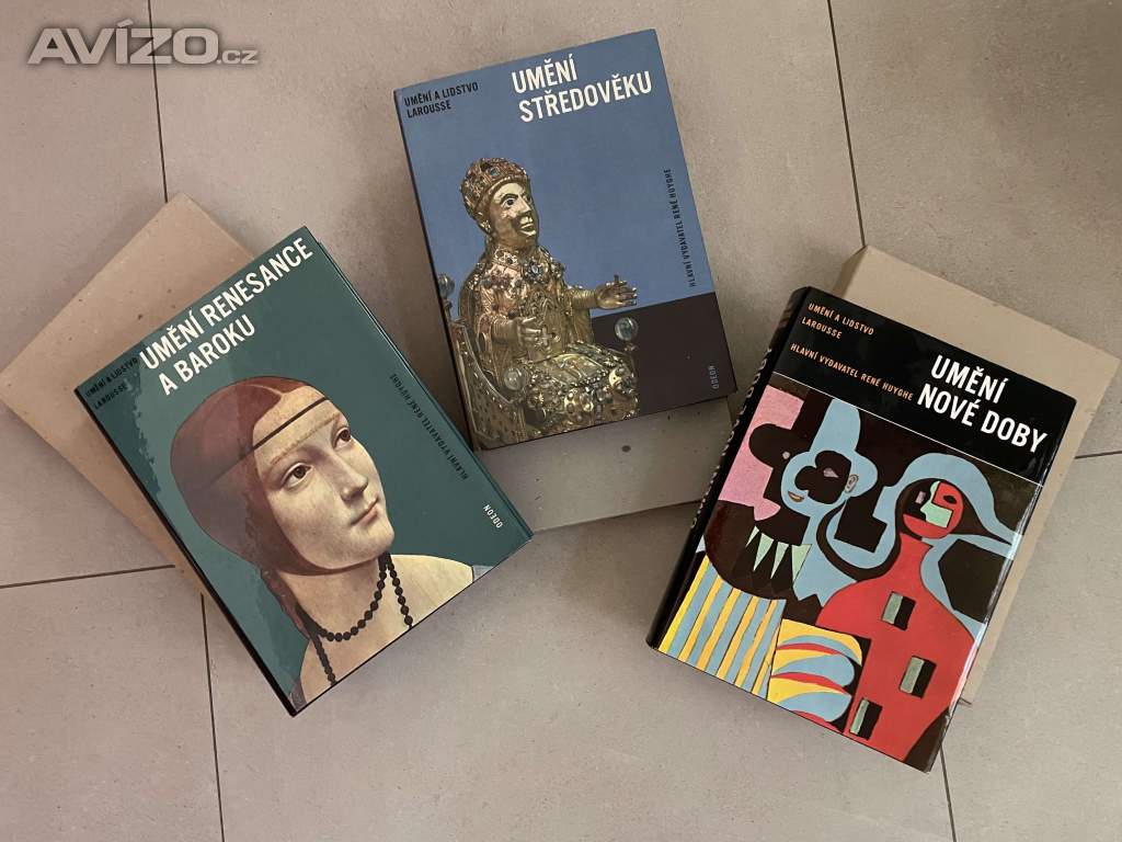 UMĚNÍ A LIDSTVO – LAROUSSE, 3 SVAZKY, ODEON, VČETNĚ POUZDER