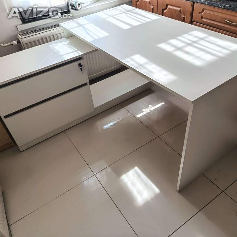 Psací stůl UMAR bílá/beton 