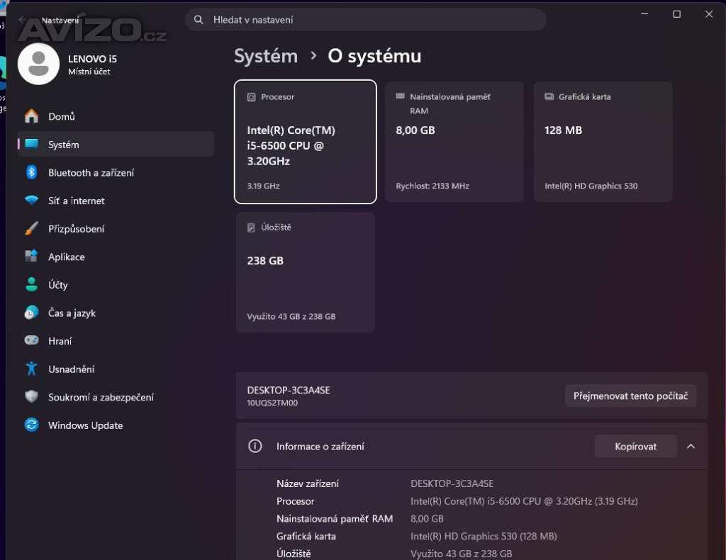 Foto inzerátu  PC SET LENOVO ,intel i5,256GB NVME,27´ monitor,W11,záruka