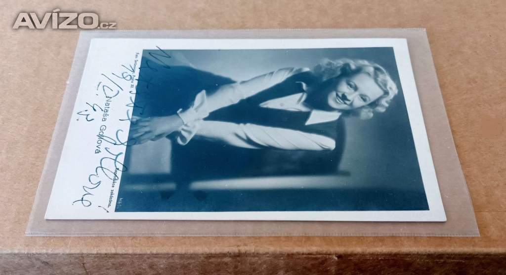 Foto inzerátu Nataša Gollová autogram z roku 1943, krásný stav 