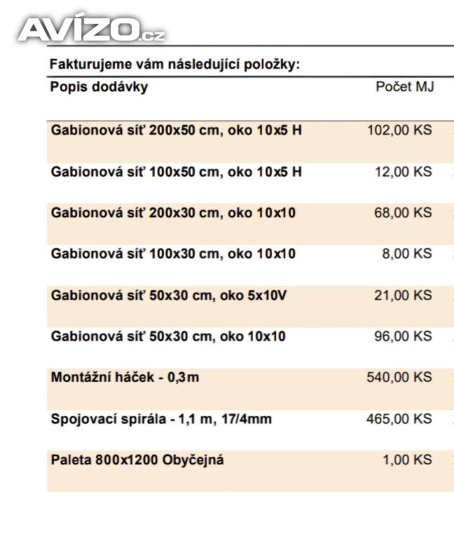 Foto inzerátu Gabionové koše š. 30cm, oko 10x5 úplně nové