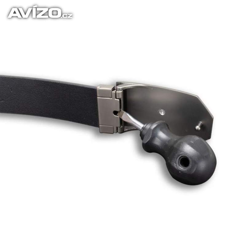 Opasek kožený Český lev 4 cm - černý