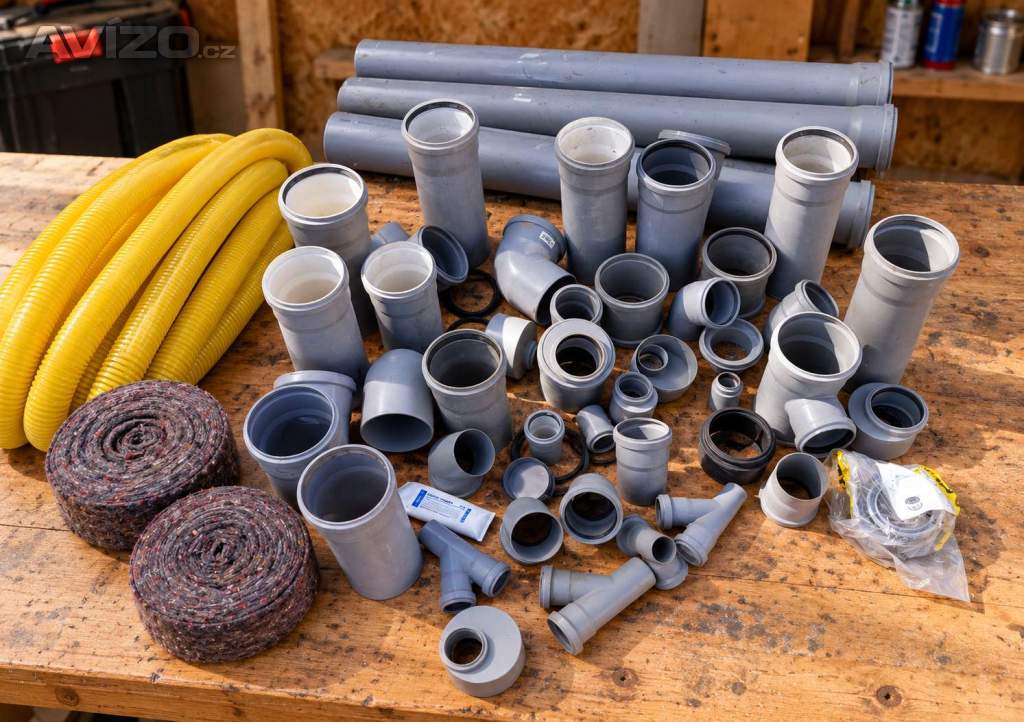 Prodám jako celek zbytkový stavební a instalatérský materiál
