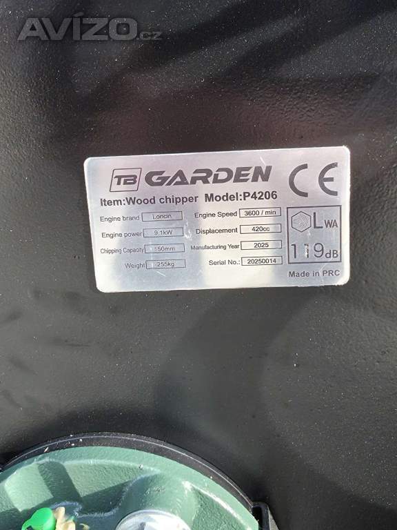 Foto inzerátu Benzínový štěpkovač TB GARDEN P4206 15 HP Opava