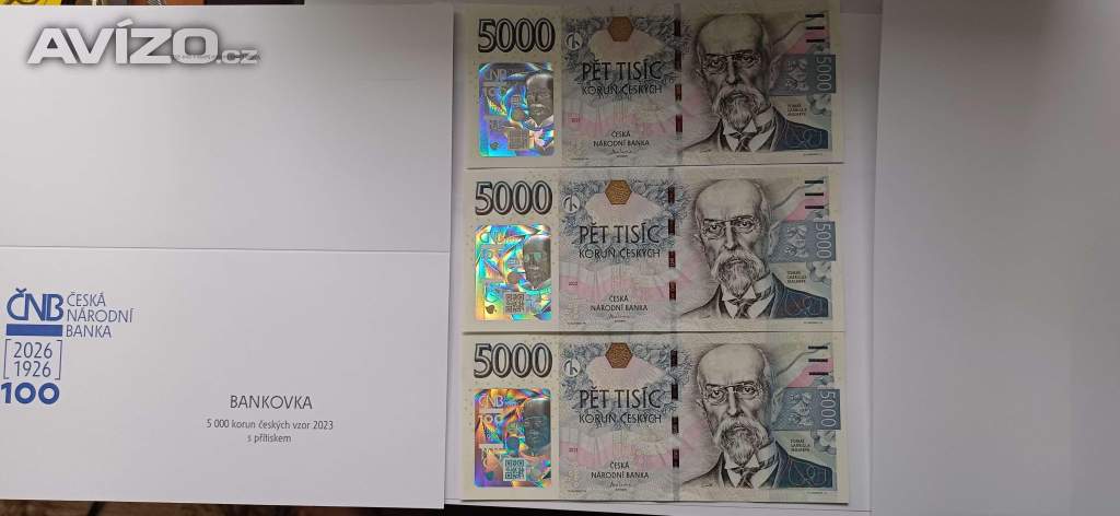 ​ Výroční bankovka 5000 Kč ČNB 2026 s přítiskem – 100 let 