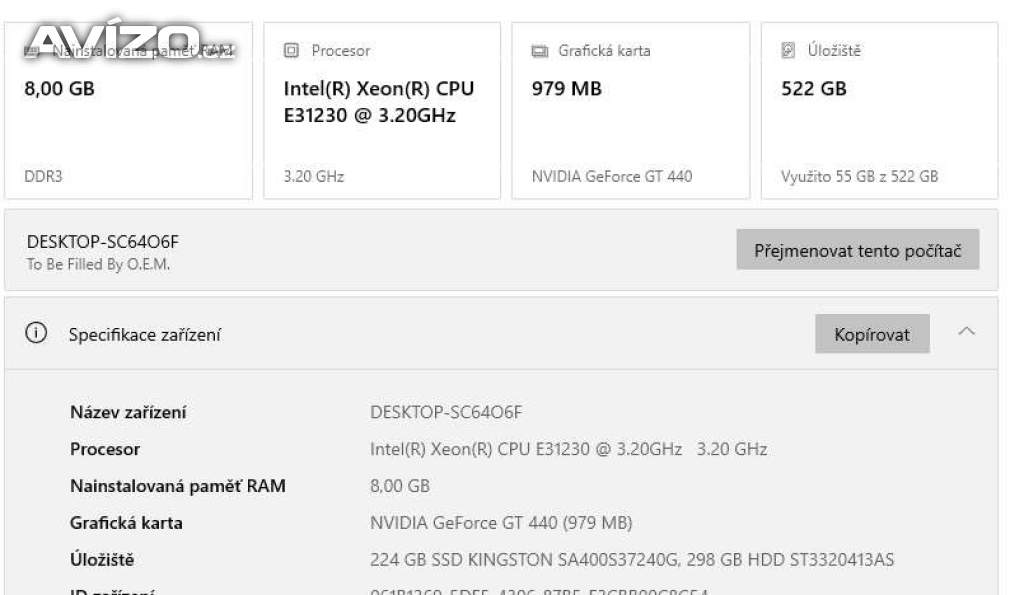 Foto inzerátu Intel Xeon E3-1230 