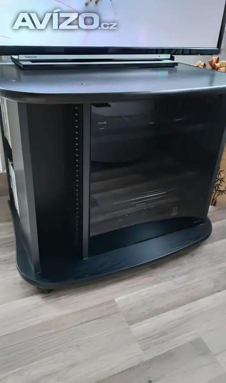 Černý Tv stůl na kolečkách