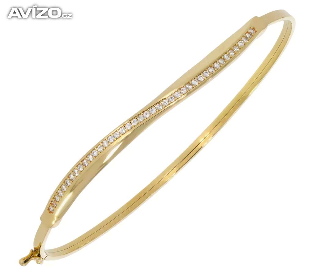 Obručový zlatý náramok zo žltého 14k zlata - Korai
