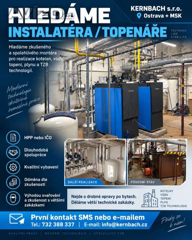 INSTALATÉR / TOPENÁŘ / MONTÉR TZB