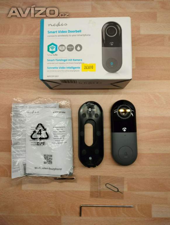 Foto inzerátu Domovní video zvonek Nedis SmartLife, microSDHC, kamera HD 720p