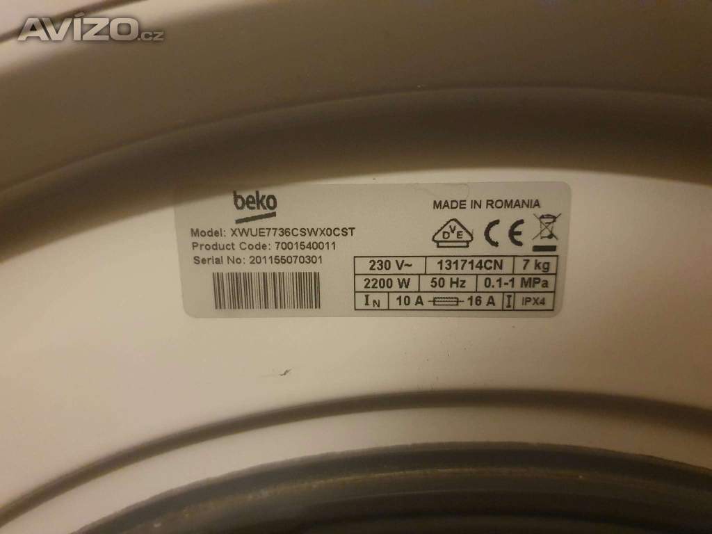Foto inzerátu PRACKA BEKO,7KG,JAKO NOVA,PLNE FUNKCNI,A+++,1400 OT.