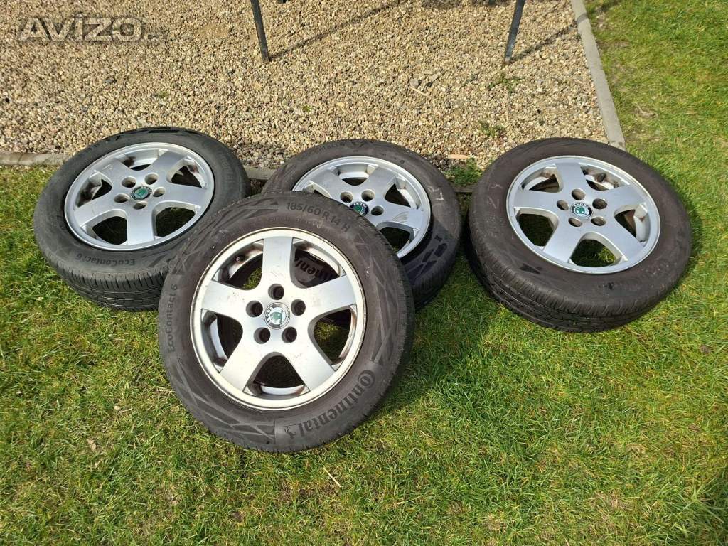 Kompletní letní kola Škoda R14 – Continental EcoContact 6, 185/60 R14 H