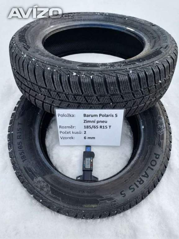 Zimní pneumatiky Barum Polaris 5 185/65 R15 88T – vzorek 6 mm (2 ks)