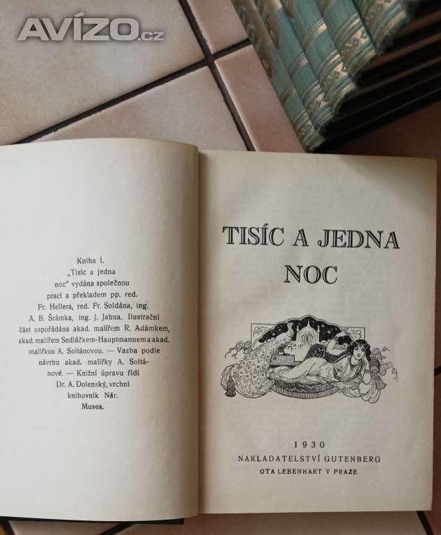 Foto inzerátu Prodám sadu starožitných knih 1001 noc 