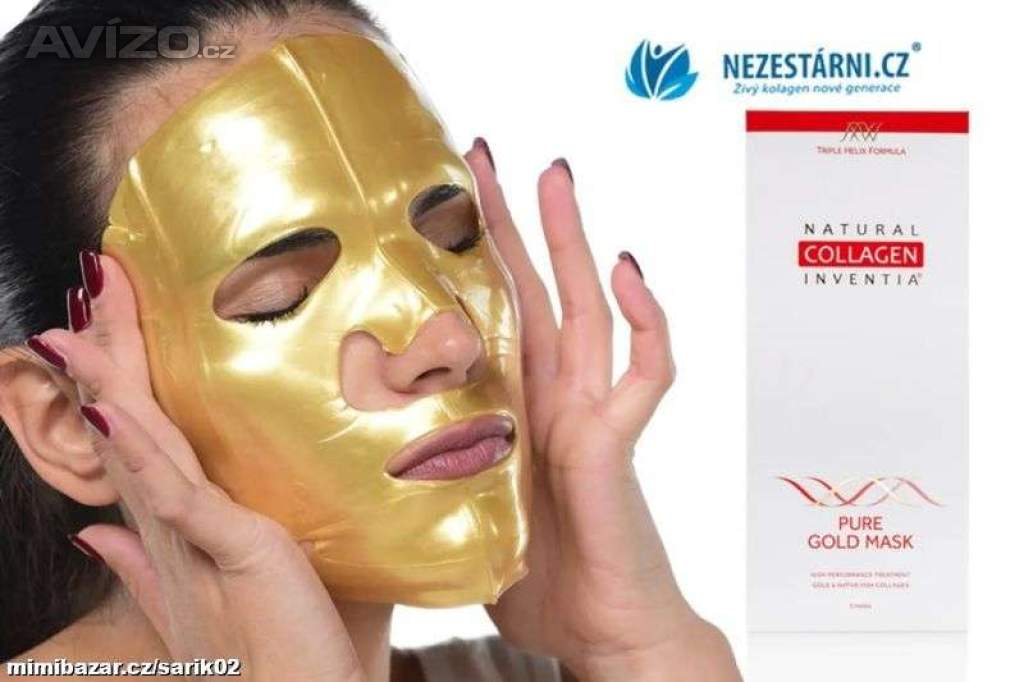 3 kusyZLATÁ MASKA s živým kolagenem a kyselinou hyaluronovou NOVÁ PŮV. CENA 1090 KČ
