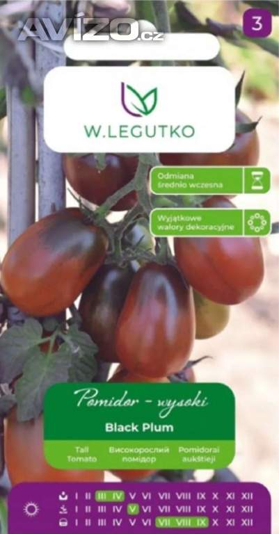 Rajče tyčkové Black Plum (semena) levna-semena.cz