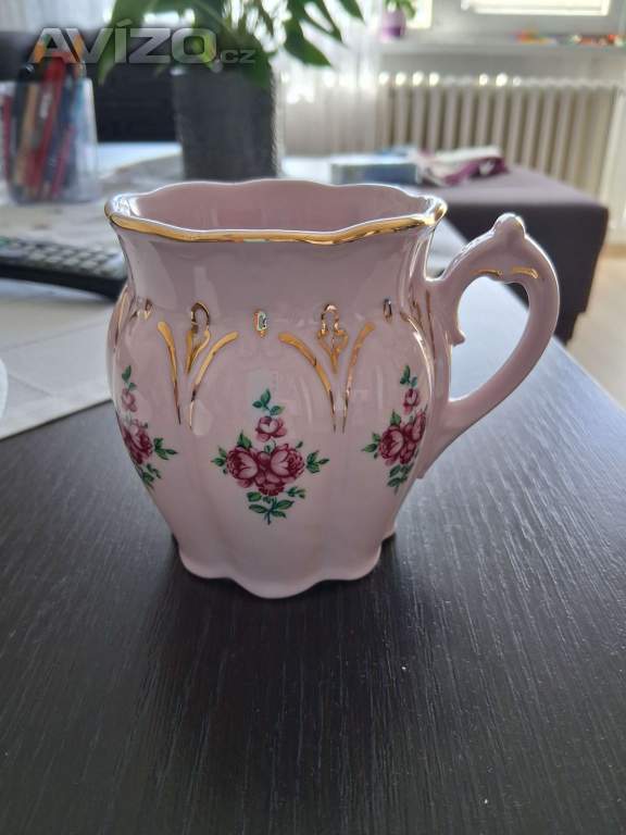 Hrnky -růžový porcelán
