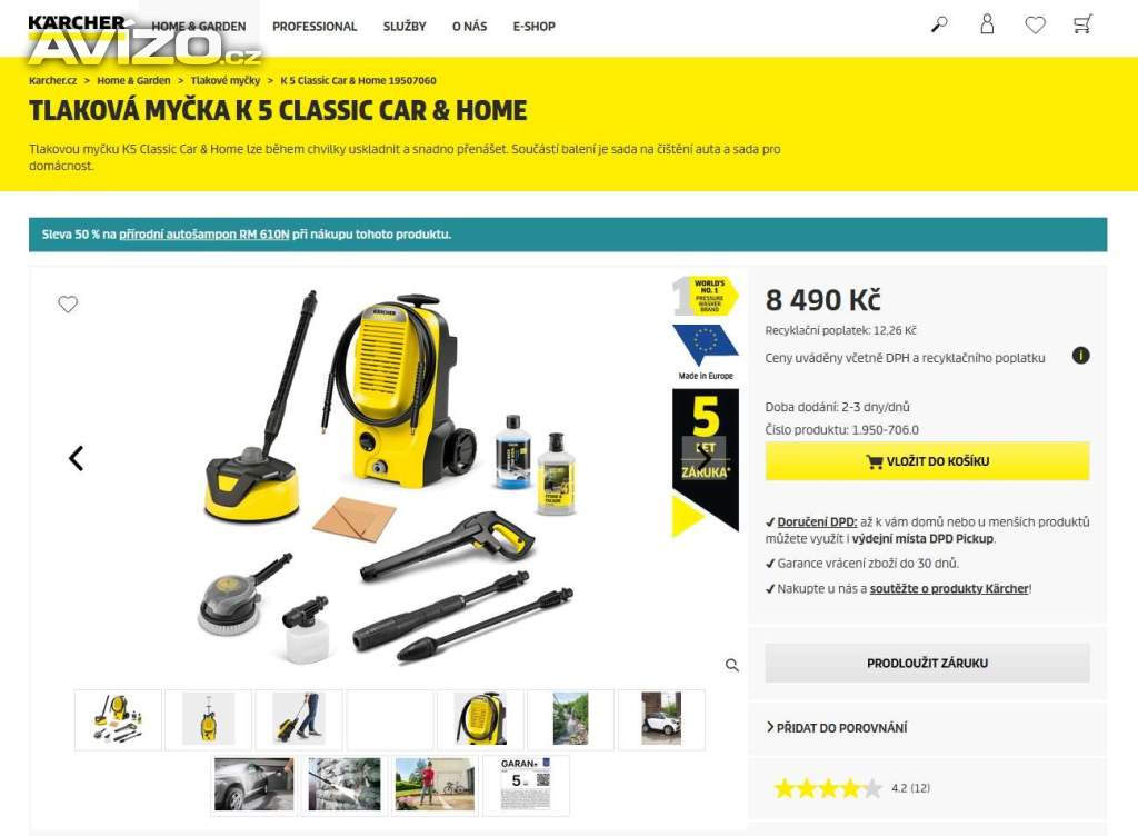 Tlaková myčka K5 Classic Car & Home 
