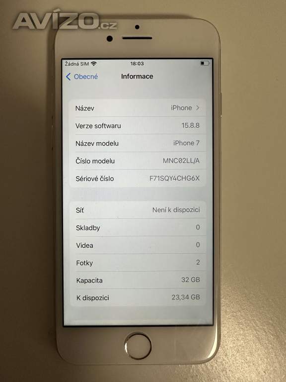 Foto inzerátu Apple iPhone 7 32GB - nová baterie, top stav