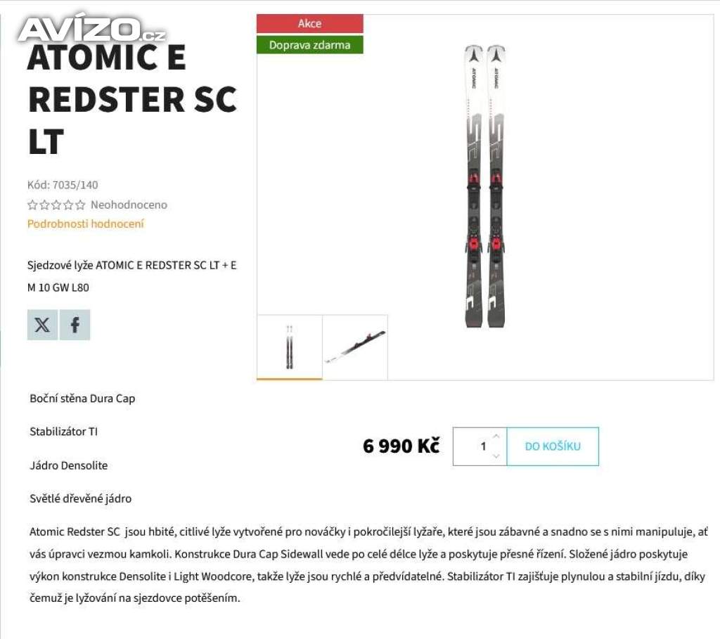 lyže ATOMIC Redster SC 140cm