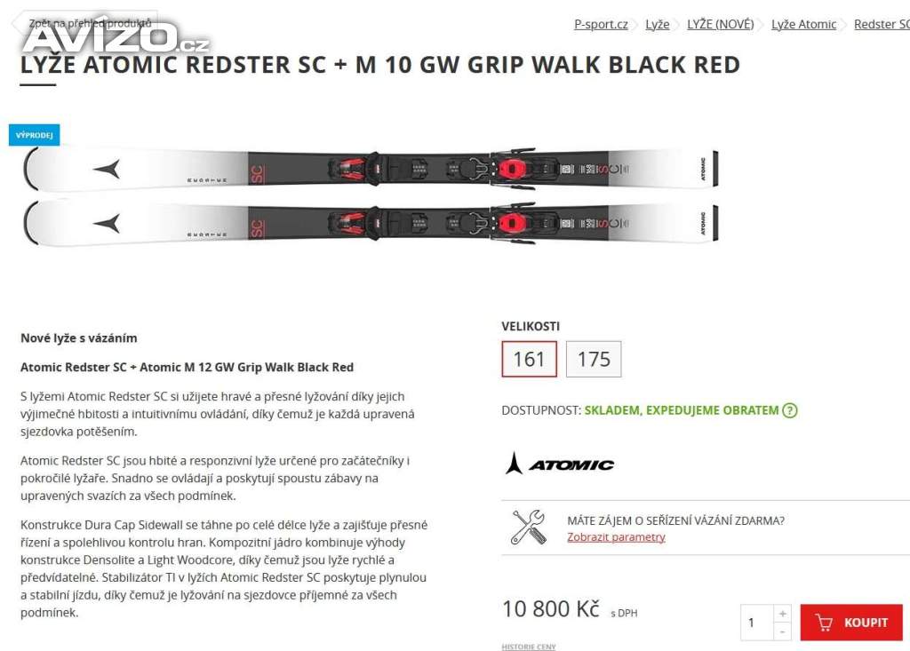 Foto inzerátu lyže ATOMIC Redster SC 140cm