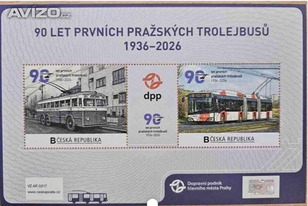 Vlastní známka - 90 let pražských trolejbusů (vyprodaná )