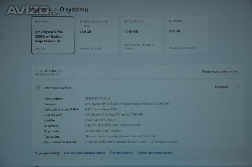 Foto inzerátu HP Elitebook 850 G6 Ryzen 5/12GB/SSD 256GB M2/záruka 