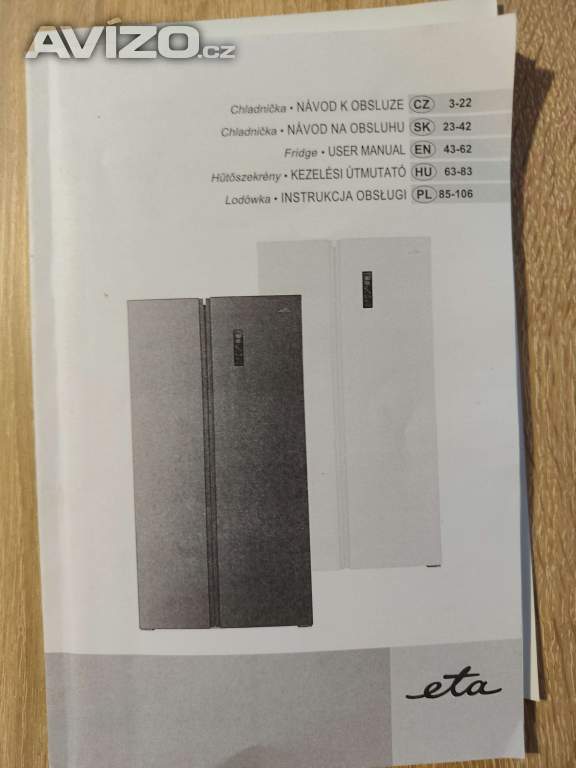 Dvoudveřová lednice s mrazákem ETA