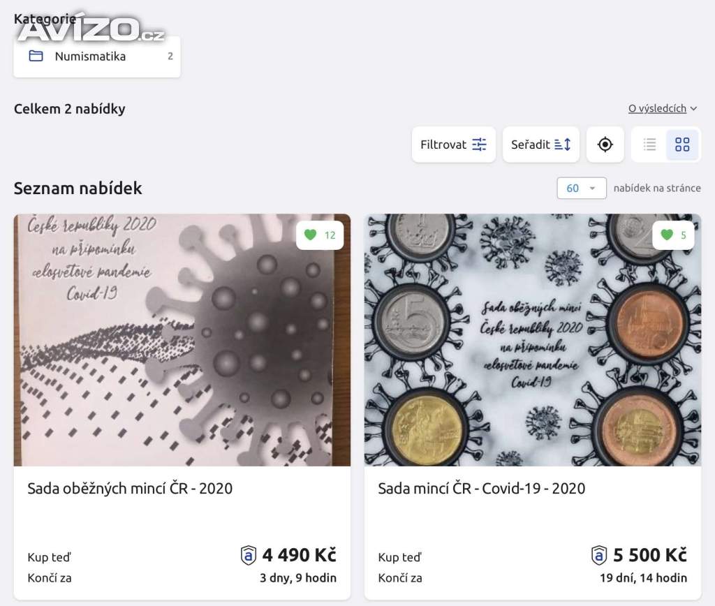 Foto inzerátu Vzácná sada oběžných mincí Covid ( emise jen 500 ks. )