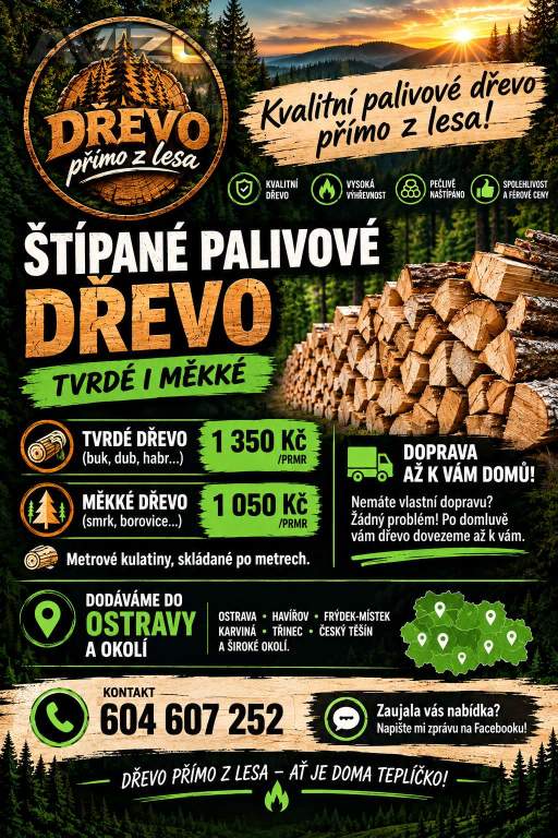 Dřevo přímo z lesa 