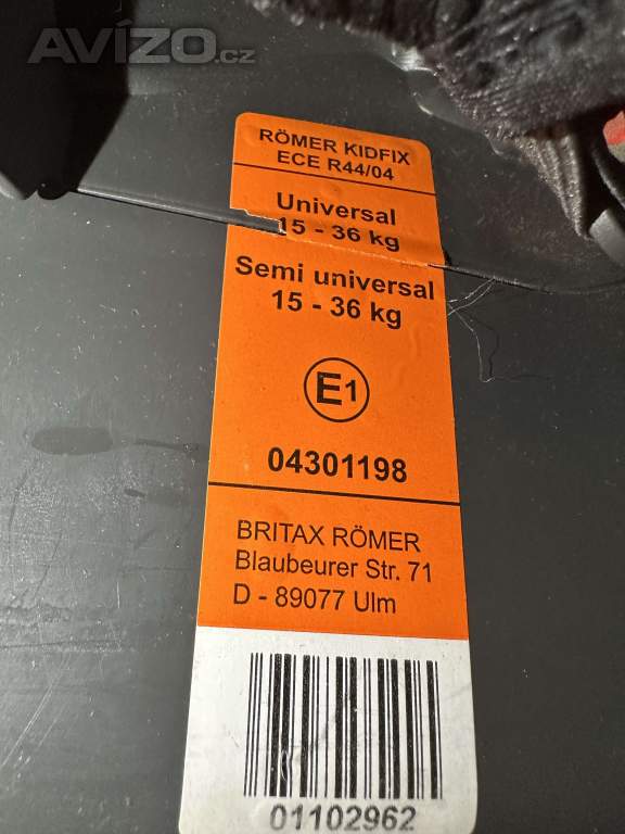 Foto inzerátu Autosedačka Britax Romer KidFIX 15-36 kg 