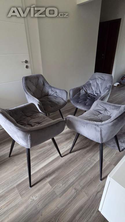 Jídelní židle MONGU - šedá, 4 kusy