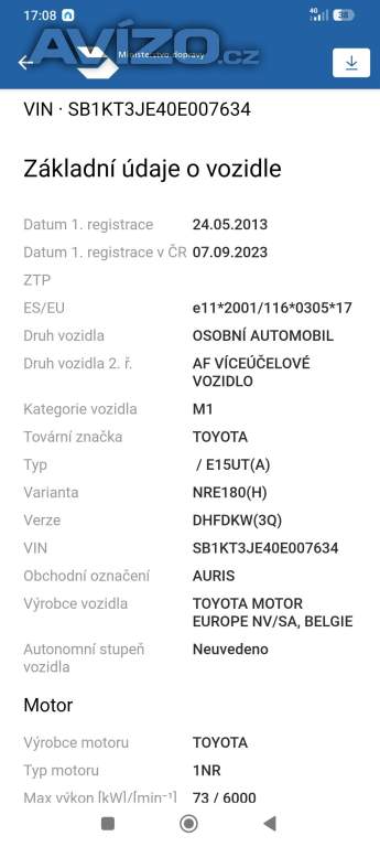 Foto inzerátu Toyota Auris 