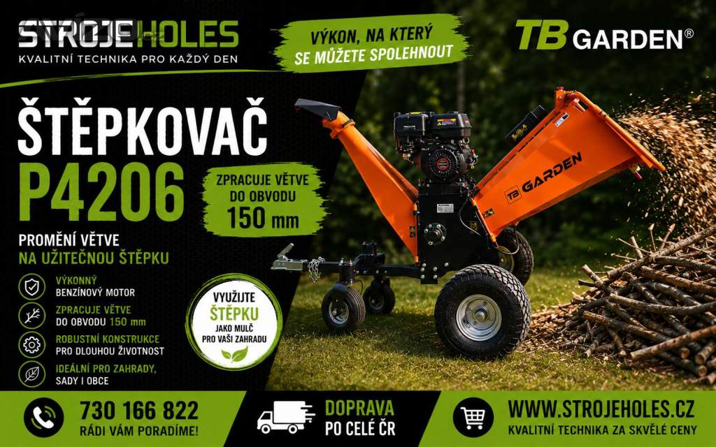 Foto inzerátu Benzínový štěpkovač TB GARDEN P4206 15 HP