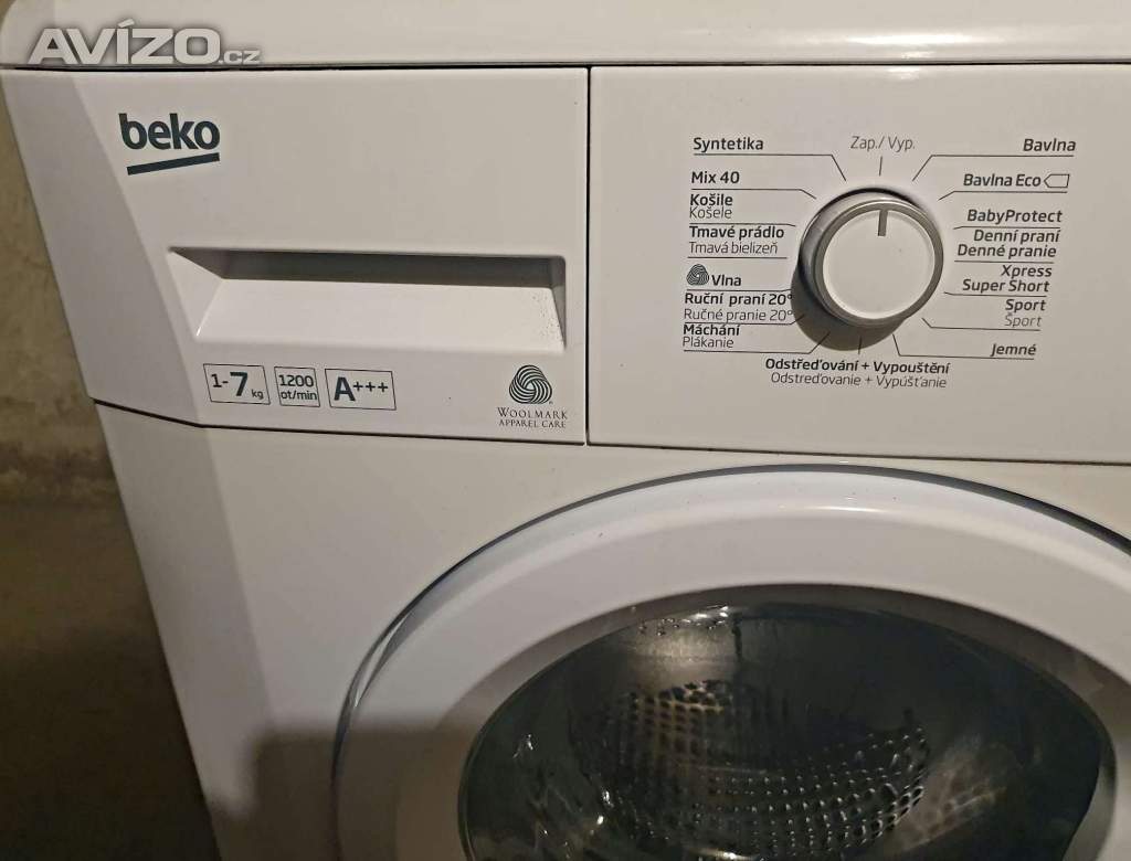Foto inzerátu PRACKA BEKO,BOCNI PLNENI,7KG,PLNE FUNKCNI,TRIDA A+++,1200 OT.