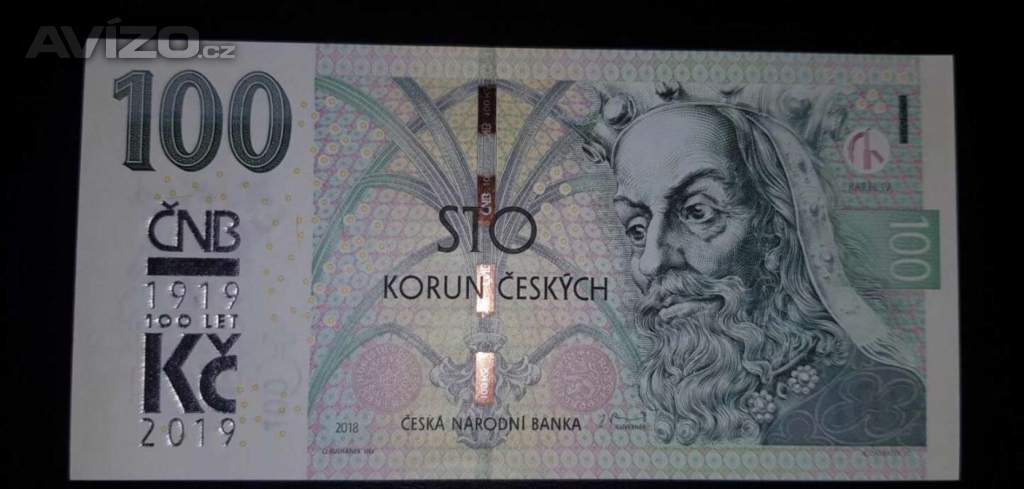 Vzácná 100 koruna 2018 s přítiskem ČNB - série M 09