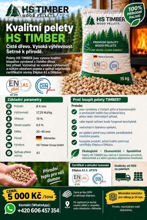Pelety HS TIMBER Průměr ,6mm , HS Timber Group GmbH