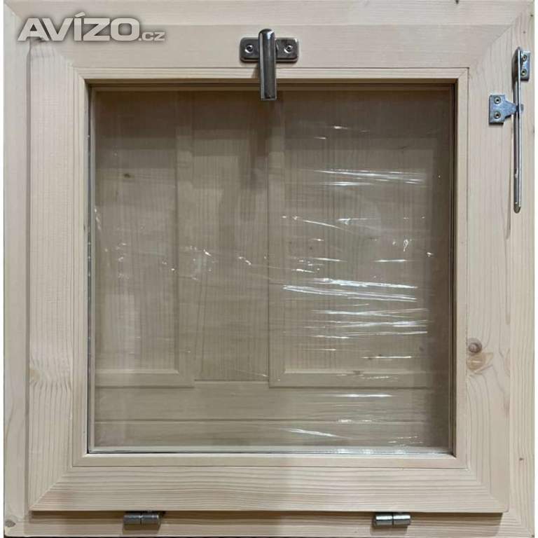 Okno 70x70 cm sklápěcí, masiv smrk, ditherm sklo