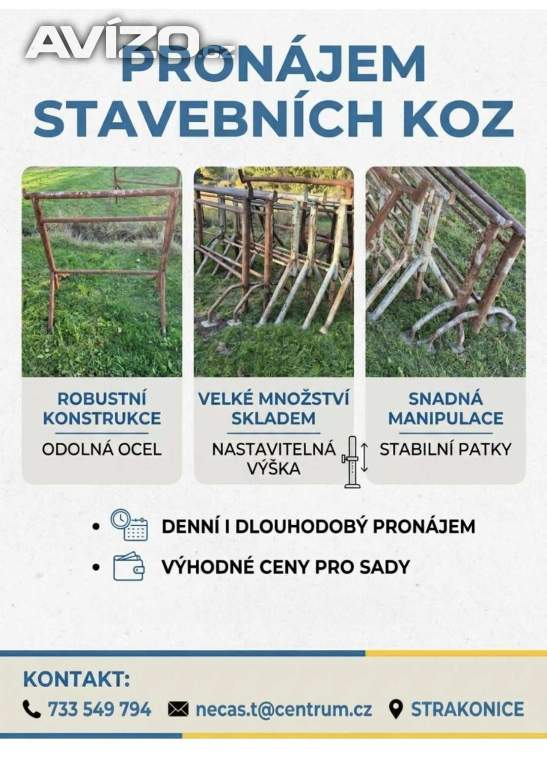 Pronájem stavebních koz – Výsuvné a stabilní lešenářské kozy
