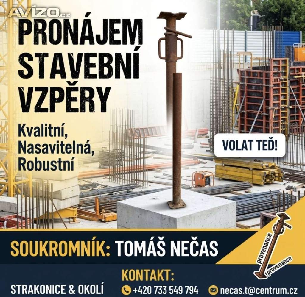 Pronájem stavebních stojek (stropních vzpěr) – Strakonice