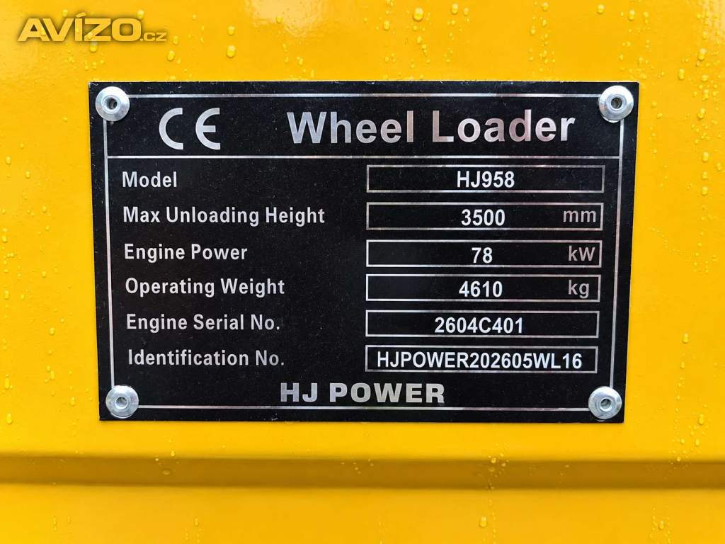 Foto inzerátu Kolový nakladač HJ Power HJ958 78 kW, 4×4