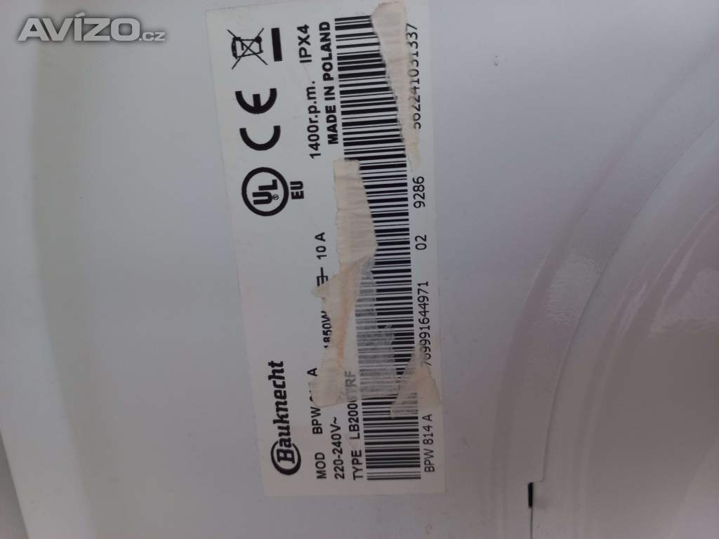 Foto inzerátu Prodám pračku,Bauknecht (model BPW 814 A, kapacita 8 kg, 1400 ot./min).